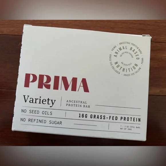 New! 7 ct PRIMA ANCESTRAL PROTEIN BAR Variety Pack Animal Based Protein - Picture 1 of 8